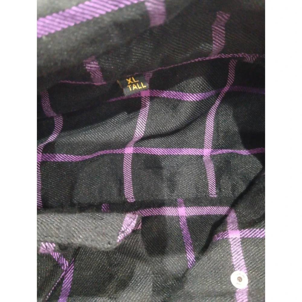 Demons Behind Me‎ Flannel Button Up Shirt Skull Patch Sz XL Tall 2640